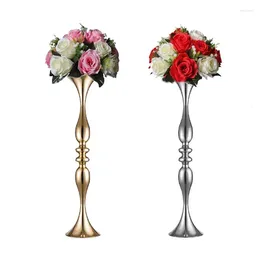 Vazen Europees Gold Silver Flower Rack Metal Vase Tafel Centerpieces Wedding Party Event Road Lead Decoration Home Crafts