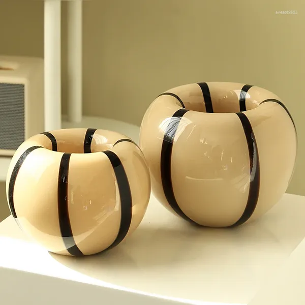 Vases Européen Imitation Bonbons Verre Vase Ornements Salon Arrangement De Fleurs Décoration Modèle Minsu Meuble TV
