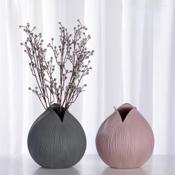 Vases vase de fleurs modernes italienne européenne pour décoration intérieure en porcelaine colorée