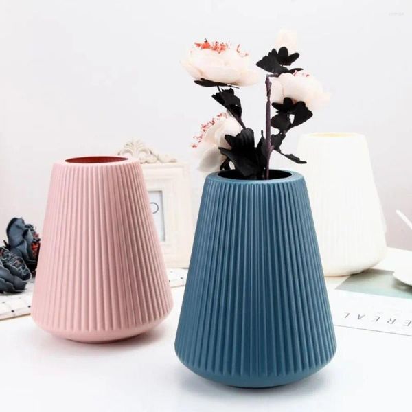 Vases Style européen en plastique coloré Vase moderne forme irrégulière fleur mode conteneur artisanat polyvalent