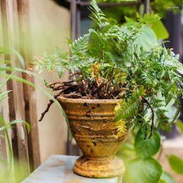 Vases de style européen rétro en détresse pieds hauts pot de fleur panier épicerie jardin plante verte jardinage nordique intérieur