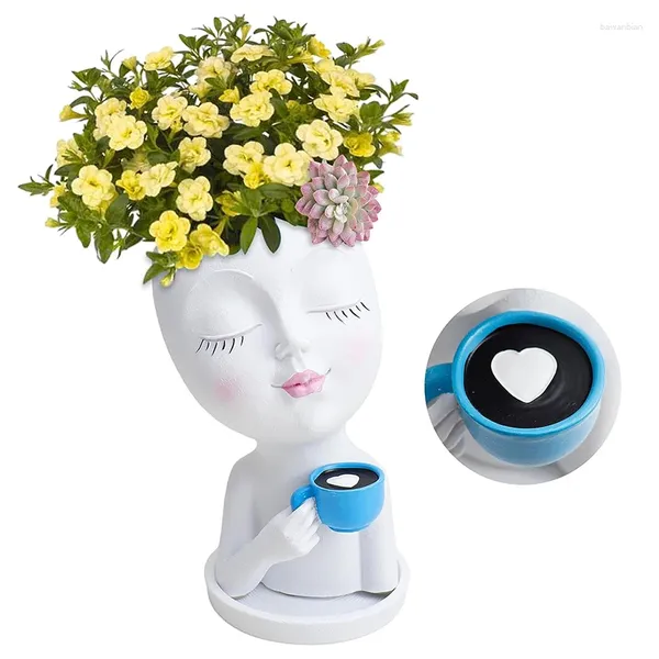 Jarrones Flor Flower Bot Botters Resin único para plantas de interior de interior