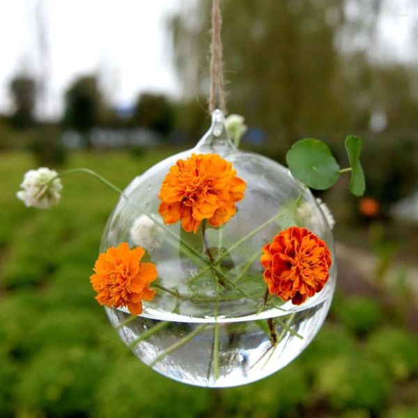 Jarrones Fashion Flower Plant Wall Hanging Vase de vidrio transparente Botella botella Home Garden Ball Decor
