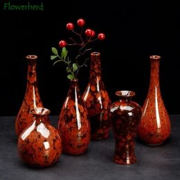 Vases Vase festif créatif décoration de la maison bureau cadeau Vase hydroponique Pot de fleur en céramique porcelaine artisanat four changement décoration