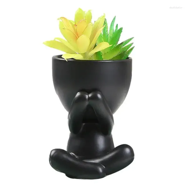 Vases Figure Vase à fleurs Petit céramique Creative Table Top Affichage Pot de fleurs Corps humain en forme de pots succulents