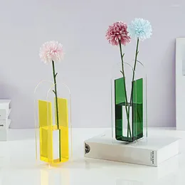 Vases Conteneur Floral Créatif Sans Odeur Vase Acrylique Salon Semi-Transparent Décoratif Décoratif De Jardin