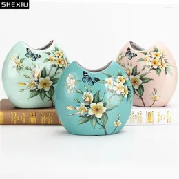 Vazen Bloem en Bird Painted Ceramic Vase Pots Arrangement Vintage Home Decor Flowers Desk Decoration ornamenten
