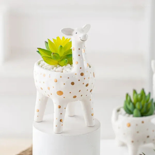Jarrones Flower Pot creativo lindo animal animal carnoso sala de estar escritorio balcón de decoración del hogar adornos