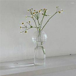 Vases Vase à fleurs pour la décoration de la maison, Table en verre nordique, plantes hydroponiques, ornements modernes, bougeoir