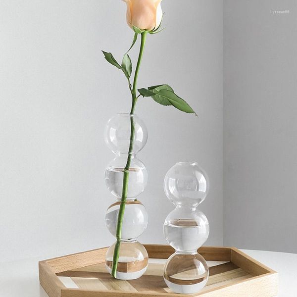 Vases Vase De Fleur Pour La Décoration Intérieure Verre Terrarium Bouteille Table Ornements Petit