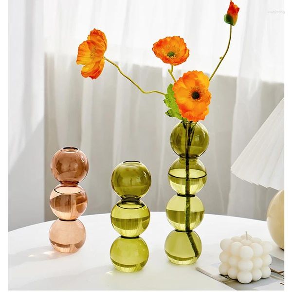 Vases Vase à fleurs pour style nordique décor intérieur en verre Conteneurs de terrarium Table Ornements Tablet Table