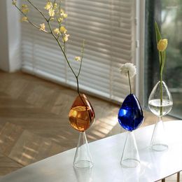 Vazen Bloemvaas voor Tafel Decoratie Woonkamer Glas Vleur Bloemen Arrangement Desktop Gedroogd Noords