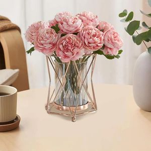 Vases Vase à fleurs en verre bougeoir décoratif pour fausses fleurs, pièce maîtresse de table, cadeaux de pendaison de crémaillère, maison