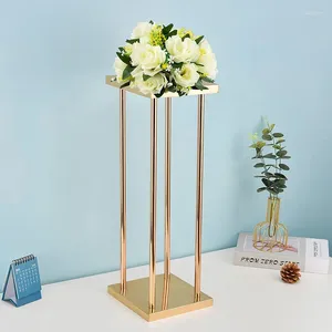 Vazen Flower Vase Gold Kolom Stand Metal Road Lead Wedding Centerpiece Rack Event Party Decoration 1pc