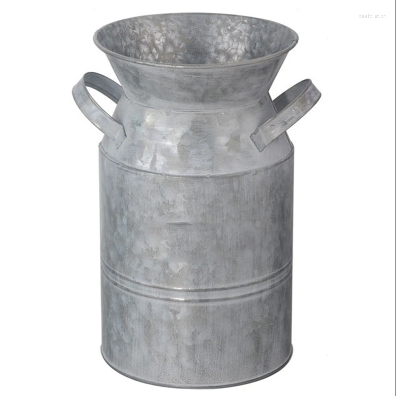 Jarrones Floreros Flores Pot de hierro Bucket Metal Metal Metal para la sala de estar de jardín Decoración de la mesa de la sala de estar