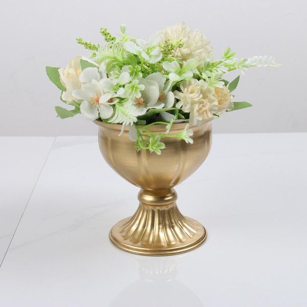 Jarrones Florero para arreglos florales 4 piezas Metal dorado Planta de hierro Mini Arreglos florales Maceta para boda Centros de mesa Decoración