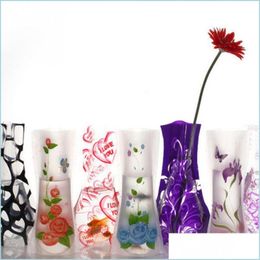 Vases Vase En Plastique Pliable Réutilisé Vases Indestructibles Pour Fleur Décoration De La Maison Partie Écologique Pvc Drop Delivery Garden Dhqak