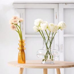 Vazen Frans retro spiraal golf kleur bloem vaas decoracion salon casa home decor glas woonkamer decoratie transparant sinaasappel