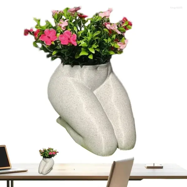 Vases Fun Resin Plant Vase Body Part Flower Pot Femme Art Modern Boho Decorative Planter