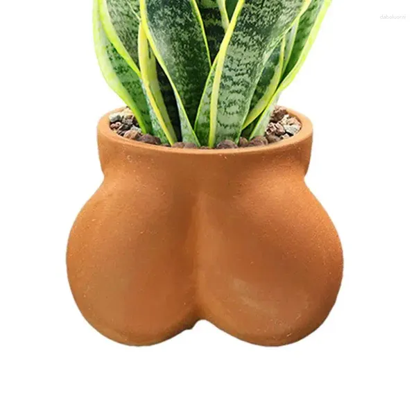 Vases Fund Flower Pots Durable Body part Planter Resin Statue Novelty Plant Vase Man Pot pour la maison et la décoration EL