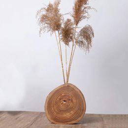 Vazen Giemza houten bloem implementeren jaarlijkse ringen gedroogde decoraties zen -stijl bloemen arrangementen 1 st
