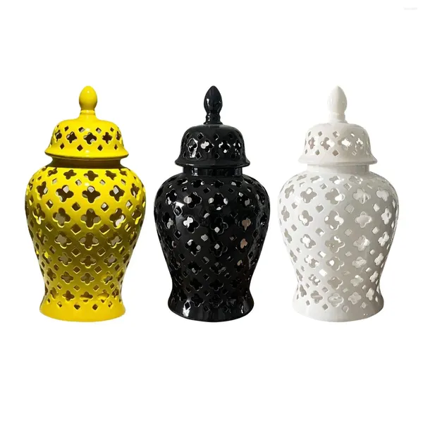 Vases Ginger Jar Vase Scarved sombrage Chinois Style Story Ceramic for Flowers Home Desktop Living Room Decoration
