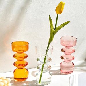 Vases Glass Bandlers pour les porte-piliers de mariage Decor Stand Flower Vase Vase Decorative Candlestick