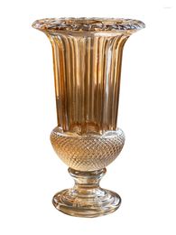 Vases en verre Vase Vase vintage en relief grande décoration en or American Living Room Table de table