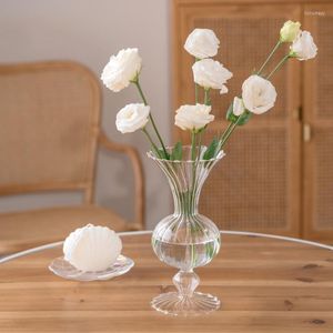 Vases Vase à fleurs en verre pour la maison clair Mini fleurs accessoires de plantes de luxe nordiques