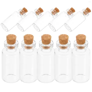 Vases bocaux en verre avec couvercles en liège, bouteille de souhait transparente, Mini conteneurs, bouteilles à dérive artisanales