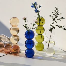 Vases en verre nordique, décoration de maison, salon, Terrarium, Pots de plantes à fleurs, accessoires décoratifs, cadeau 221108