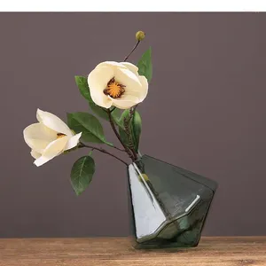 Vases en verre Vase Créativité Géométrie Tilt Diamond Diamond Flower Arrange Hydroponics Transparent Modern Home Decorations