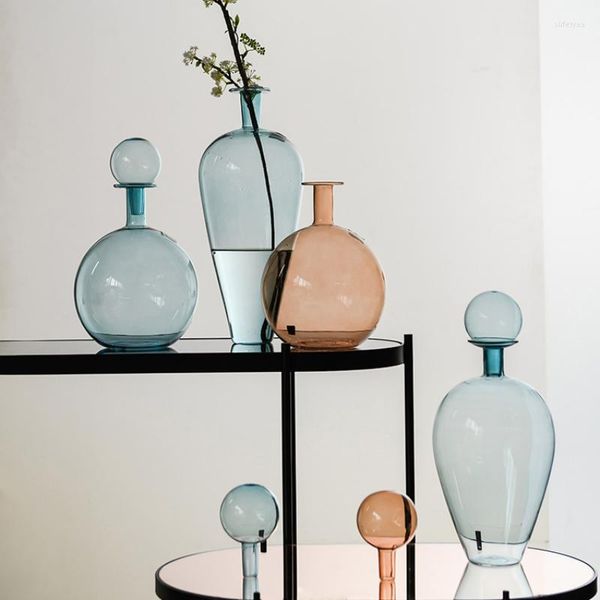 Vases Vase En Verre Avec Boule Ins Style Simple Maison Colorée Salon