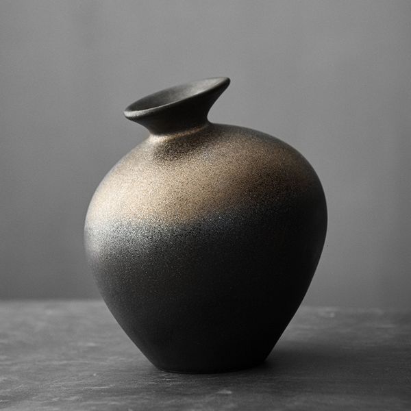 Vases Vase en céramique Antique en porcelaine noire japonaise émaillée, meubles de Table d'art Zen, Vase Antique, décoration, ornement 221126