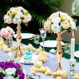 Vases Bougeoirs or/argent mariage route plomb fleur Vase sirène chandelier maison fête événement Table centres de table décoration 231109
