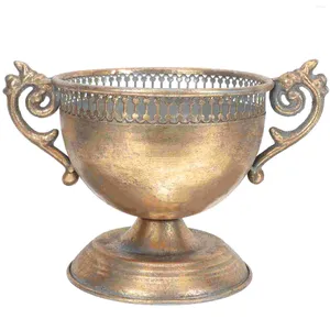 Vases Gold Urn Planter Metal Vintage Decors Trumpet Decor Arrangement flor