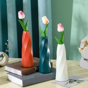Vases Magnifique vase de fleurs en plastique Créative Tall Anti-Fall Container Pot Modern Diy Desktop Ornements Arrangement