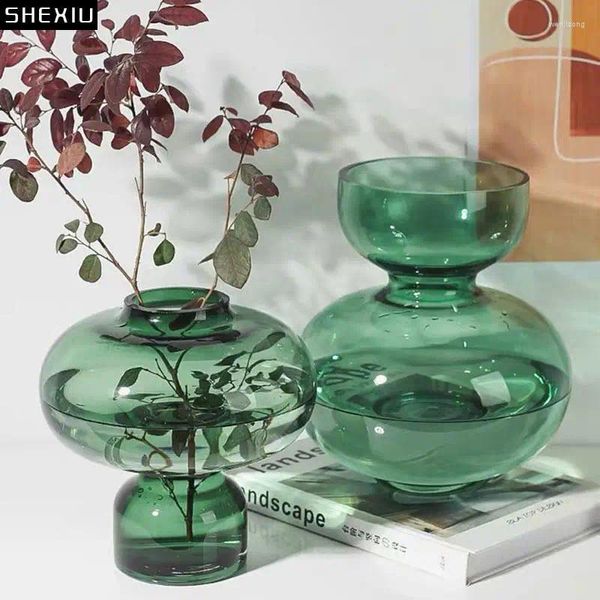 Vases Gourde Forme transparente en verre VASE VASE POTS POSS DE DÉCORGE DE BUR
