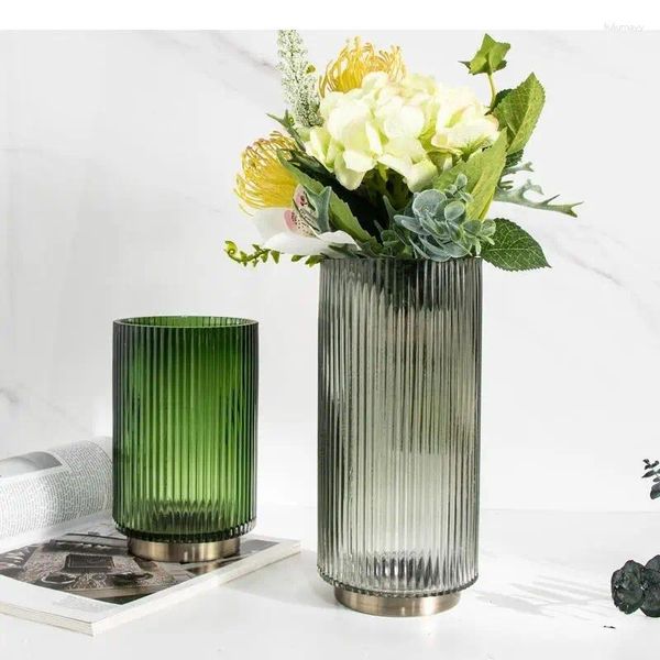 Vases Green Lignes verticales Vase Vase transparent hydroponique POSS FLORON