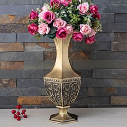 Vases H34CM Creative Hexagon Bureau Fleurs En Métal Grand Vase De Fleurs Artificielles Pour La Décoration De Salon HP096 230731