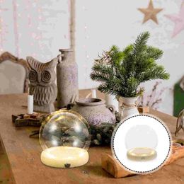 Vazen Handgemaakte glazen deksel Globe Display Dome Adornment Vaas Gloeiende stofvrije houten Eeuwige Bloem Peuter met basis Cloche Delicate