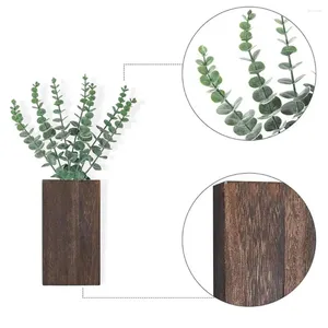 Jarrones macetero de madera hecho a mano, maceta para flores de habitación, pared de madera rústica para decoración de granja, dormitorio, oficina, plantas verdes