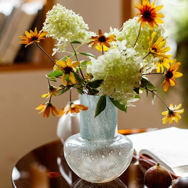 Jarrones Arte hecho a mano Florero de vidrio Luz Lujo Sala de estar Mesa de comedor Decoración suave Arreglo de flores Utensilios Morandi