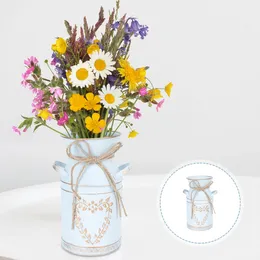 Vases en forme de cœur, Arrangement de fleurs, décoration de maison, seau rétro galvanisé, feuille cadeau de pendaison de crémaillère, arrangement de Pot Vintage