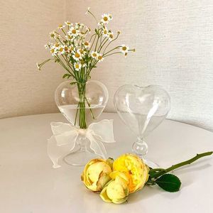Vazen hartvormige glazen vazen ​​creatieve desktop transparante bloem aromatherapie ornamenten decor fles terrarium foto rekwisieten p230411