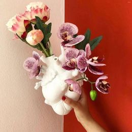 Vases en forme de coeur en résine Vase Séclées récipient à fleurs séchées Sculpture humaine Desktop Home Room Decoration Ornements