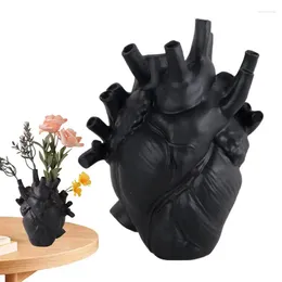 Vases Vases Heart Vase Multifonctionnel Resin Planter Potter Réutilisable Strong et Unique Flower Sutep for Home Indoor Tabletop Decor