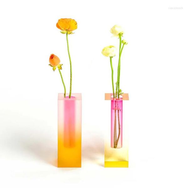 Vases de haute qualité couleur acrylique fleur petit verre pour la décoration de la maison cadeau de mariage