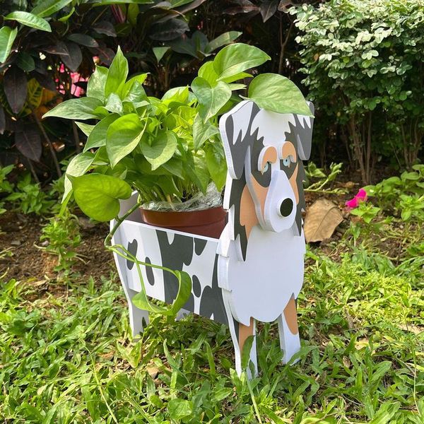 Jarrones de PVC de alta calidad con forma de perro, maceta para jardín, maceta para exteriores, estatua de Animal cachorro para decoración de la habitación del hogar