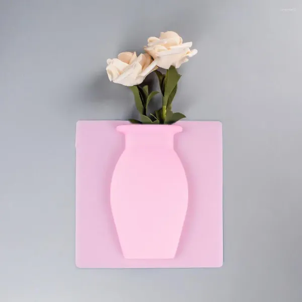 Vases Vase de fenêtre résistant à haute température Ensemble de silicone réutilisable moderne pour le montage mural en verre de porte de réfrigérateur décoratif